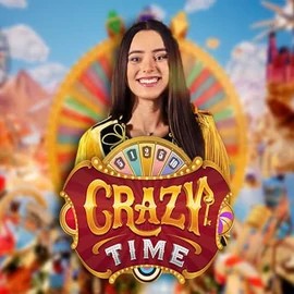 Crazy Time slot logo by Evolution at Spinhub CasinoCrazy Time